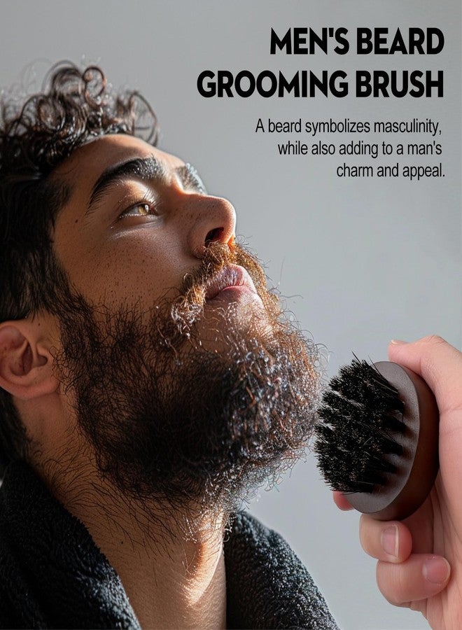 Zoolinn Men's Beard Brush, Small Round Wooden Handle, Sophisticated Boar Bristles - Image 5